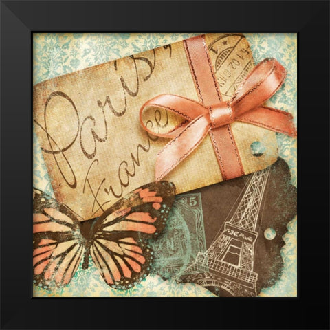 Vintage Travels I Black Modern Wood Framed Art Print by SD Graphics Studio