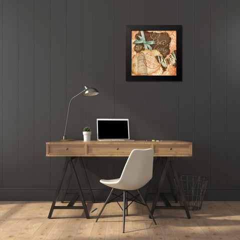 Vintage Travels II Black Modern Wood Framed Art Print by SD Graphics Studio