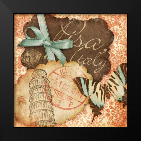 Vintage Travels II Black Modern Wood Framed Art Print by SD Graphics Studio