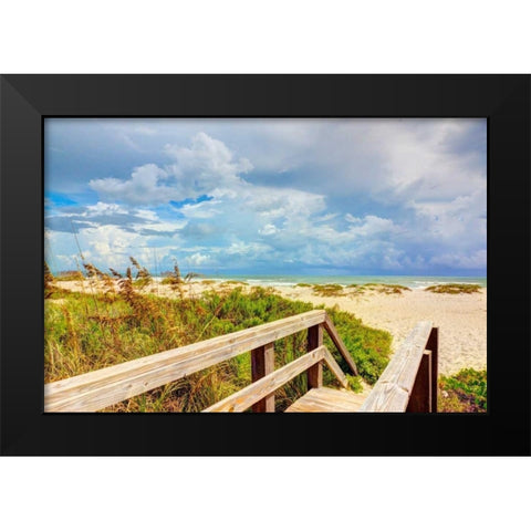 Beach Island I Black Modern Wood Framed Art Print by Bonnett, Stede