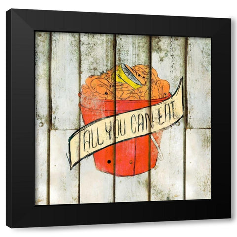 All You Can Eat Black Modern Wood Framed Art Print by SD Graphics Studio