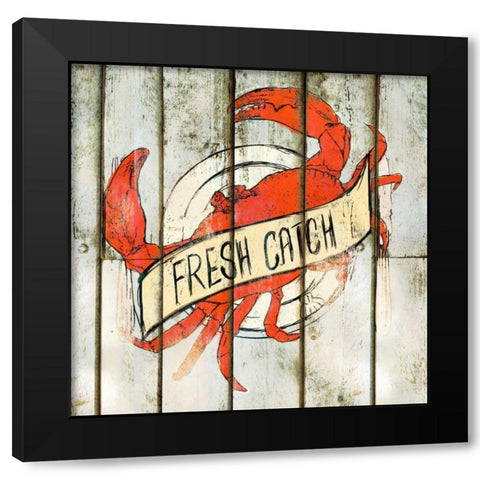Fresh Catch Square Black Modern Wood Framed Art Print with Double Matting by SD Graphics Studio