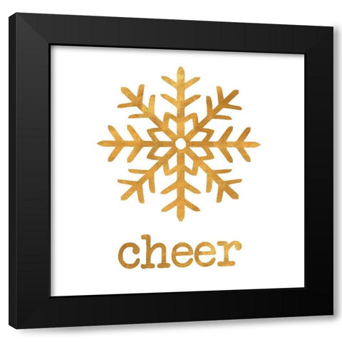 Holiday Cheer Black Modern Wood Framed Art Print with Double Matting by SD Graphics Studio