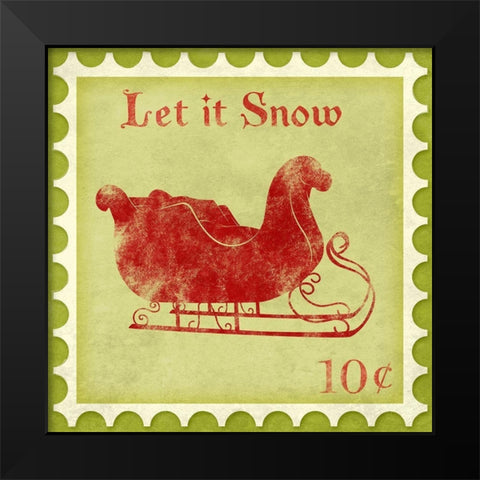 Holiday Stamp III Black Modern Wood Framed Art Print by SD Graphics Studio