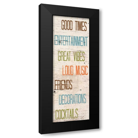 Social II Black Modern Wood Framed Art Print by SD Graphics Studio
