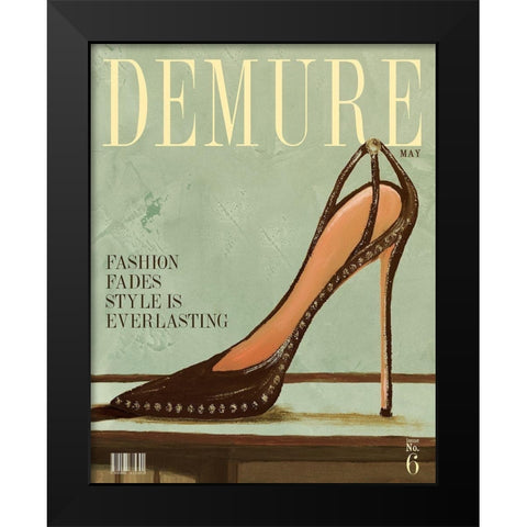 Demure Magazine Black Modern Wood Framed Art Print by Ritter, Gina