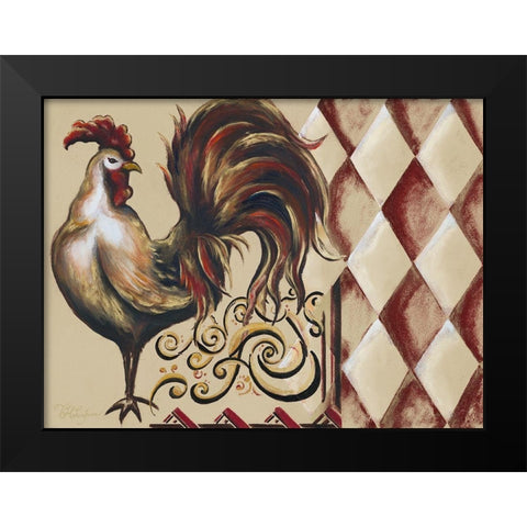 Rules the Roosters Plaid I Black Modern Wood Framed Art Print by Hakimipour, Tiffany