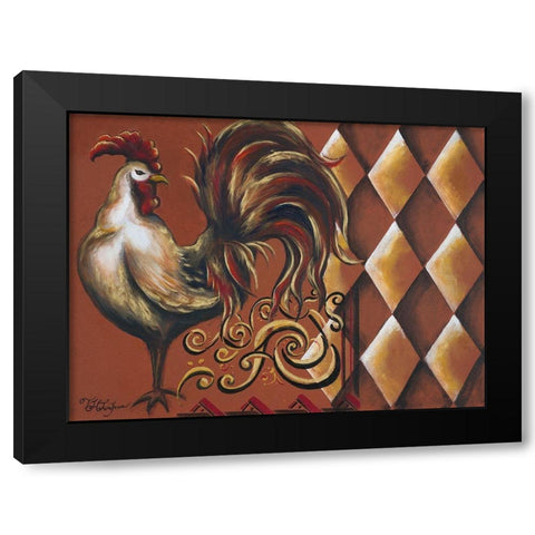Rules the Roosters I Black Modern Wood Framed Art Print with Double Matting by Hakimipour, Tiffany