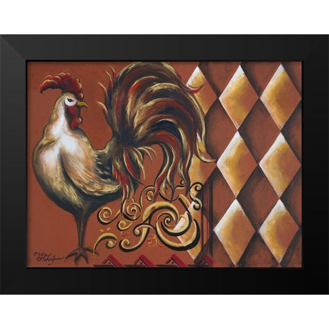 Rules the Roosters I Black Modern Wood Framed Art Print by Hakimipour, Tiffany