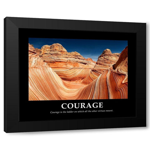 Courage Black Modern Wood Framed Art Print by Lake, Shelley