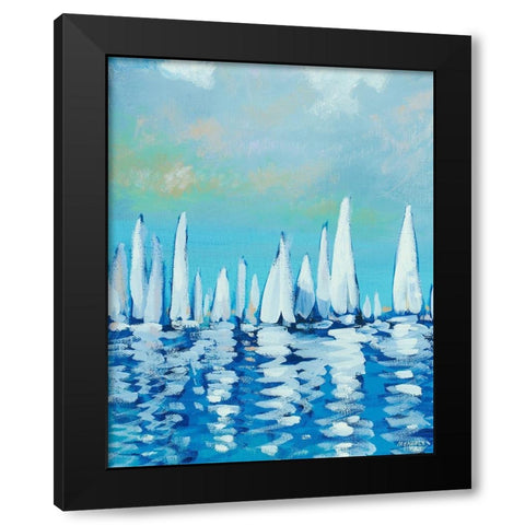 Sailing II Black Modern Wood Framed Art Print with Double Matting by Meneely, Dan