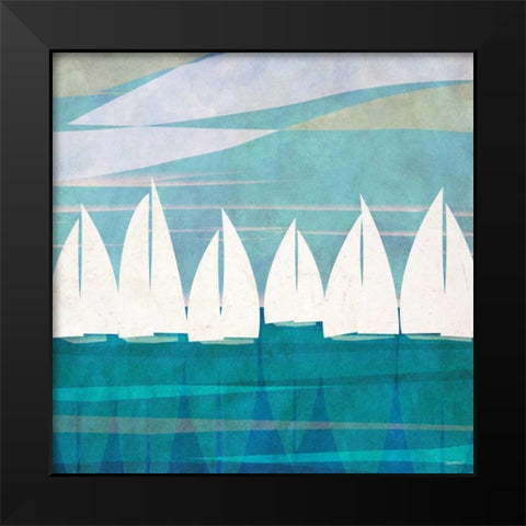 Afternoon Regatta I Black Modern Wood Framed Art Print by Meneely, Dan