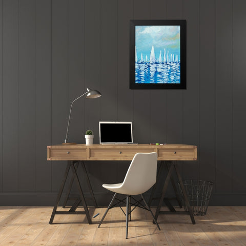 Sailing I Black Modern Wood Framed Art Print by Meneely, Dan