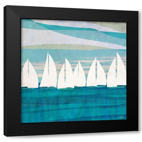 Afternoon Regatta II Black Modern Wood Framed Art Print by Meneely, Dan