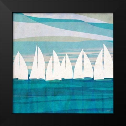 Afternoon Regatta II Black Modern Wood Framed Art Print by Meneely, Dan