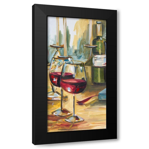 Wine for Two Black Modern Wood Framed Art Print by French-Roussia, Heather A.