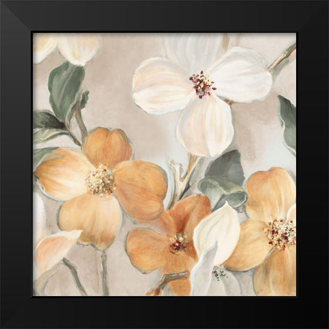 Neutral Bella Fiori Square Black Modern Wood Framed Art Print by Loreth, Lanie