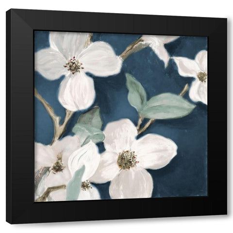 Bella Fiori on Navy II Black Modern Wood Framed Art Print with Double Matting by Loreth, Lanie