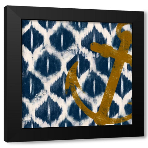 Nautical Ikat I Black Modern Wood Framed Art Print with Double Matting by Pinto, Patricia