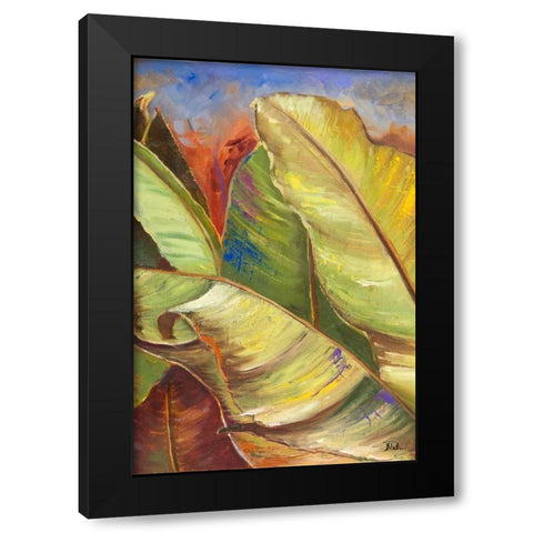 Through the Leaves Square Panel I Black Modern Wood Framed Art Print by Pinto, Patricia