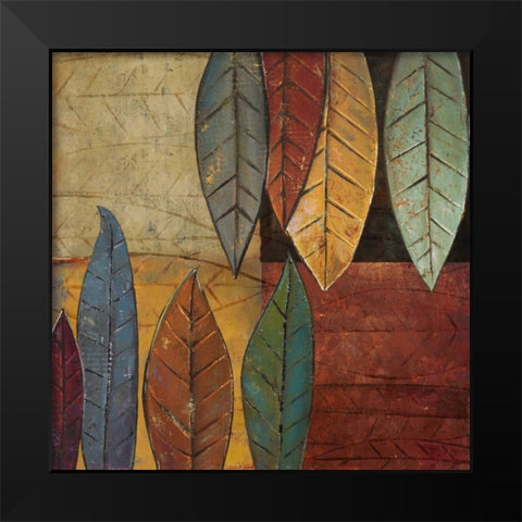 Tall Leaves Square II Black Modern Wood Framed Art Print by Pinto, Patricia
