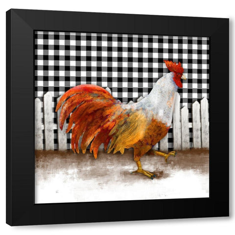 Morning Rooster I Black Modern Wood Framed Art Print by Meneely, Dan