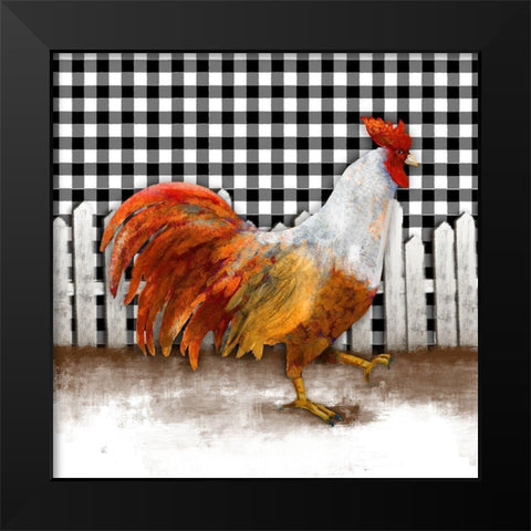 Morning Rooster I Black Modern Wood Framed Art Print by Meneely, Dan