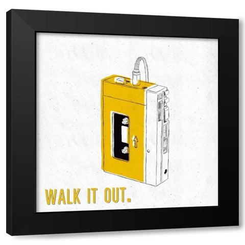 Walk it out Black Modern Wood Framed Art Print with Double Matting by Sundance Studio