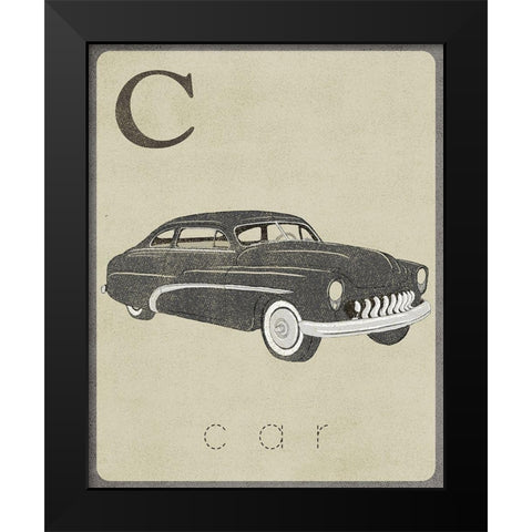 Vintage Learning Cards I Black Modern Wood Framed Art Print by SD Graphics Studio