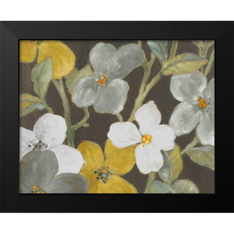 Garden Party in Gray I Black Modern Wood Framed Art Print by Loreth, Lanie