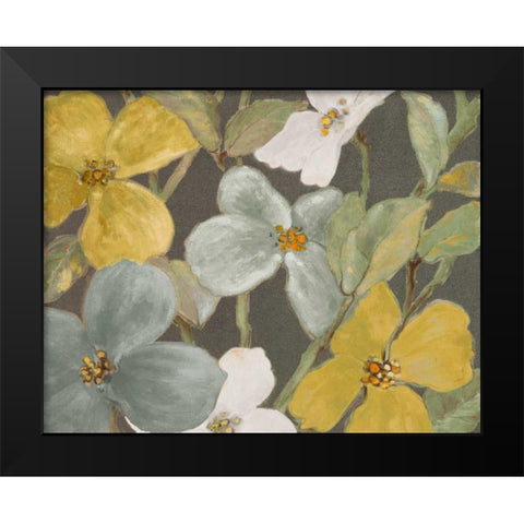 Garden Party in Gray II Black Modern Wood Framed Art Print by Loreth, Lanie