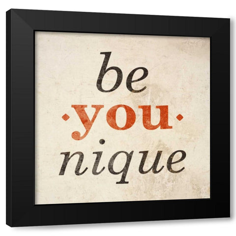 Be-You-nque Black Modern Wood Framed Art Print with Double Matting by SD Graphics