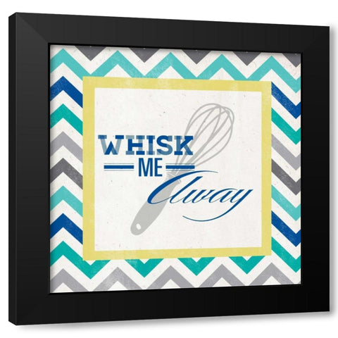Whisk me Away Black Modern Wood Framed Art Print with Double Matting by SD Graphics Studio