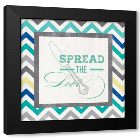 Spread the Love Black Modern Wood Framed Art Print by SD Graphics Studio