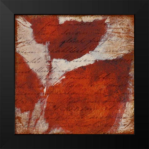 Red Impressions I Black Modern Wood Framed Art Print by Loreth, Lanie