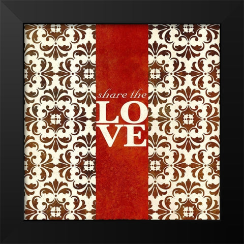 Share The Love Black Modern Wood Framed Art Print by SD Graphics Studio