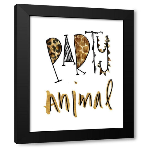 Party Animal Black Modern Wood Framed Art Print with Double Matting by Biscardi, Nicholas