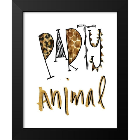 Party Animal Black Modern Wood Framed Art Print by Biscardi, Nicholas