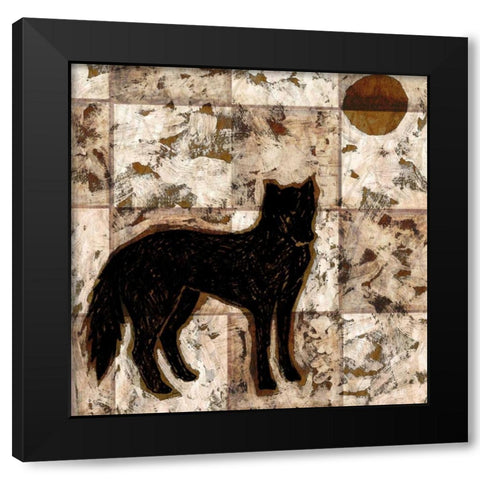 Wolf Black Modern Wood Framed Art Print by Biscardi, Nicholas