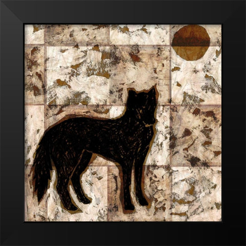 Wolf Black Modern Wood Framed Art Print by Biscardi, Nicholas