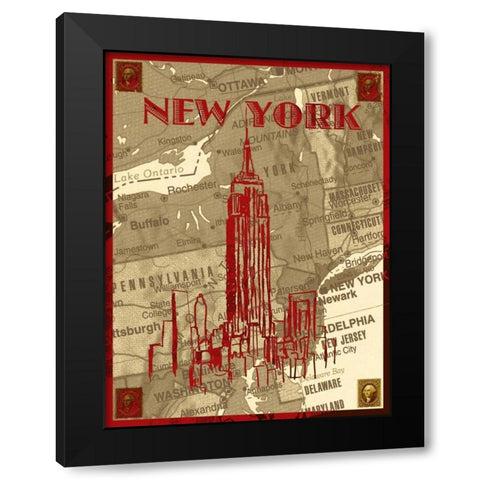 City Stops III Black Modern Wood Framed Art Print by Biscardi, Nicholas