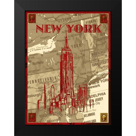 City Stops III Black Modern Wood Framed Art Print by Biscardi, Nicholas