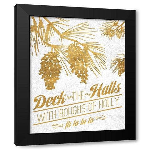 Gold Christmas Black Modern Wood Framed Art Print by Biscardi, Nicholas