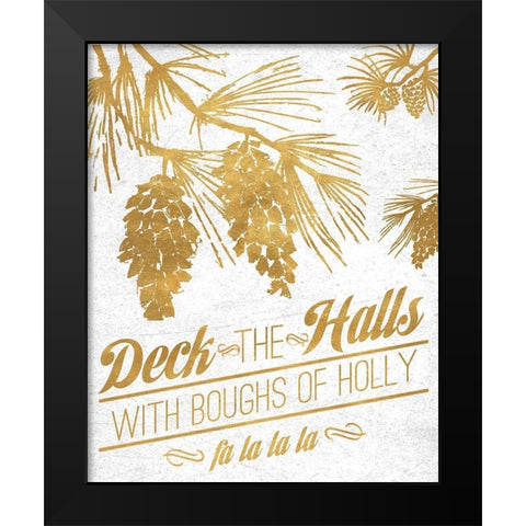 Gold Christmas Black Modern Wood Framed Art Print by Biscardi, Nicholas