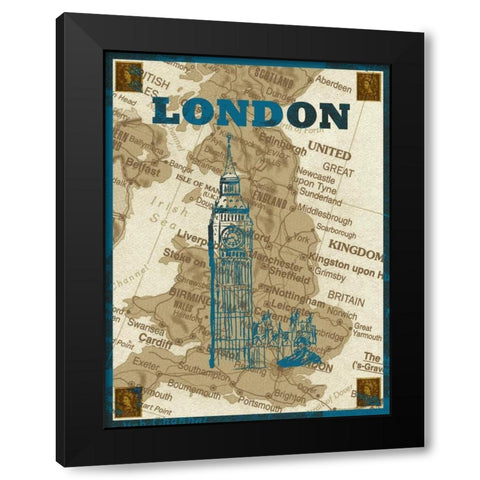 City Stops II Black Modern Wood Framed Art Print with Double Matting by Biscardi, Nicholas