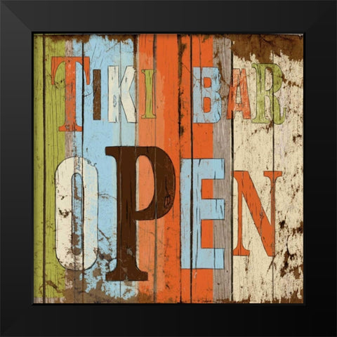 Tiki Bar Open Black Modern Wood Framed Art Print by Medley, Elizabeth