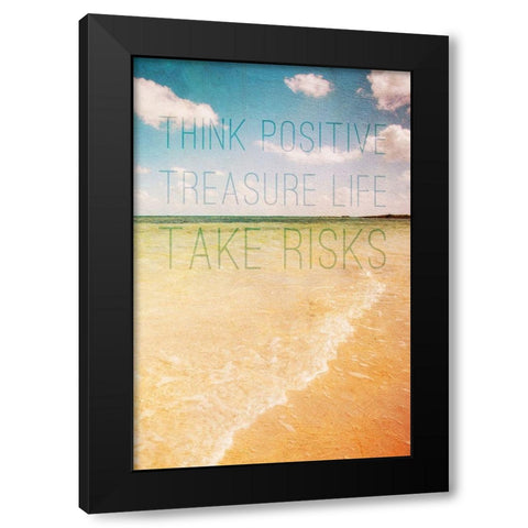 Think Positive Black Modern Wood Framed Art Print with Double Matting by Bryant, Susan