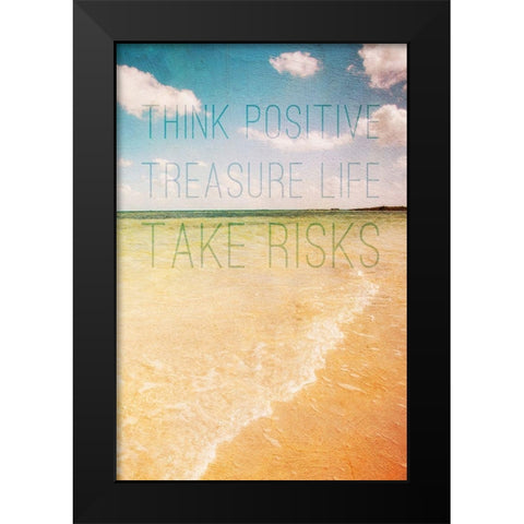 Think Positive Black Modern Wood Framed Art Print by Bryant, Susan