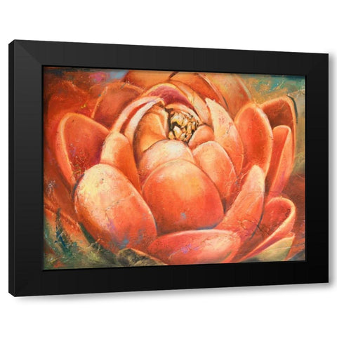 Red Lotus II Black Modern Wood Framed Art Print by Pinto, Patricia