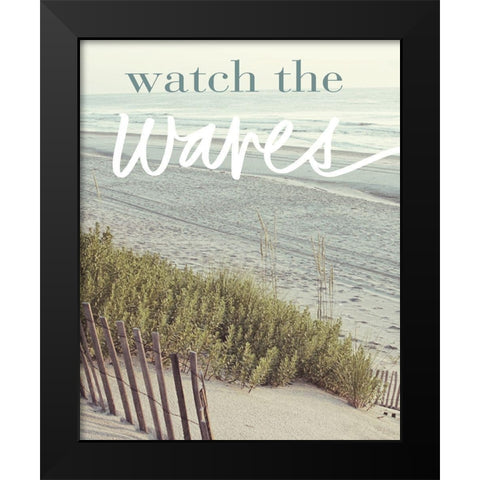 Watch the Waves Black Modern Wood Framed Art Print by Mansfield, Kathy
